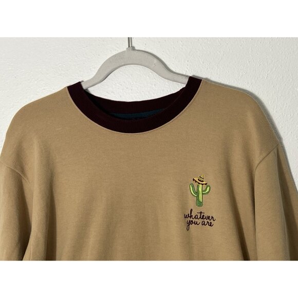 WV Project Short Sleeve Embroidered Cactus Whatever You Are Tan Shirt Size XL - Picture 2 of 15